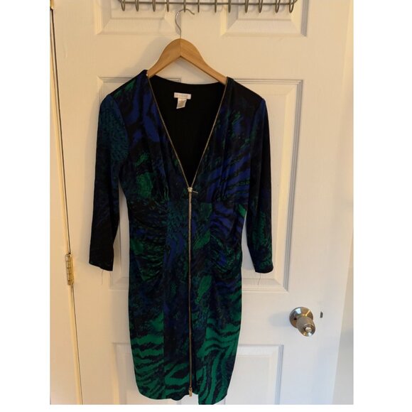 Cache blue printed midi dress zippered - Picture 2 of 5